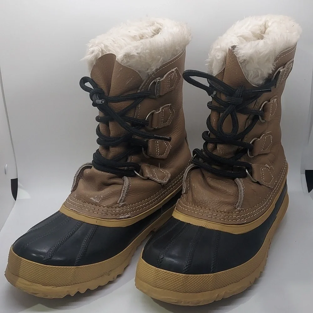 Sorel Manitou fur lined‎ waterproof insulated women's boots size 6